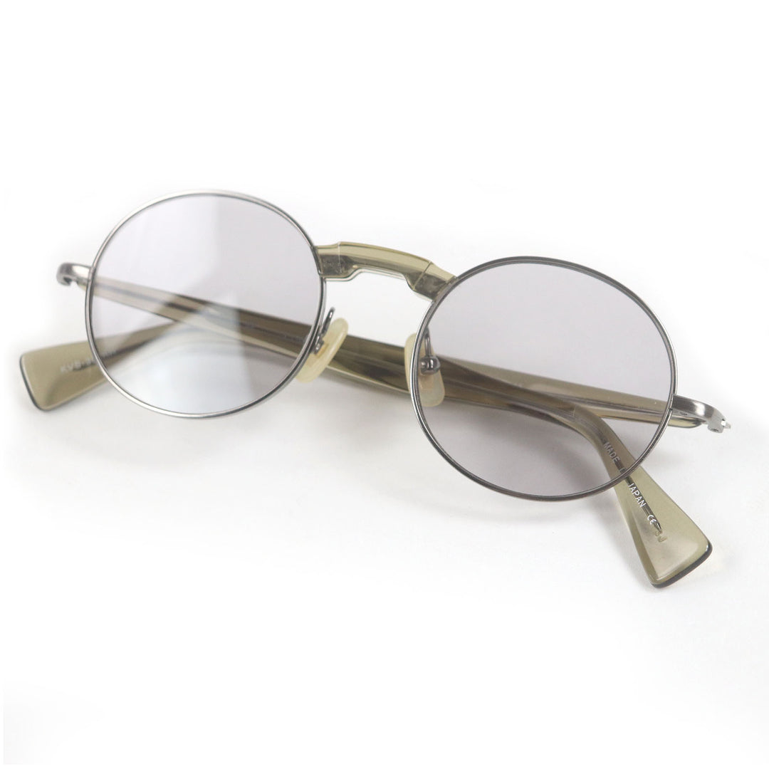 Excellent 金子眼鏡 sunglasses Oval Gunmetal Clear Brown mens KVS-30