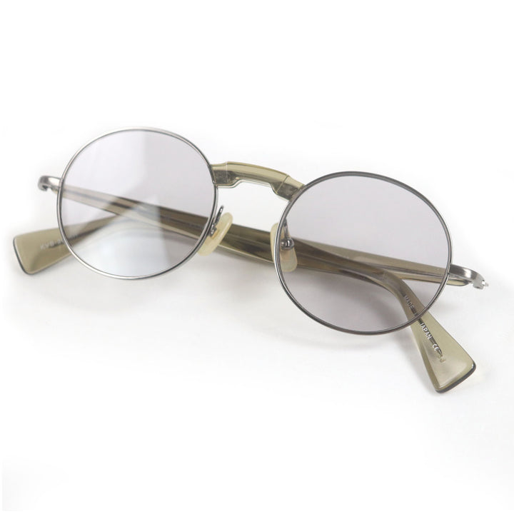 Excellent 金子眼鏡 sunglasses Oval Gunmetal Clear Brown mens KVS-30