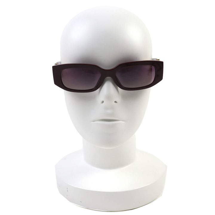 Excellent CHANEL sunglasses COCO Mark Oval Shape Eyewear Burgundy Gold Women 5544-A