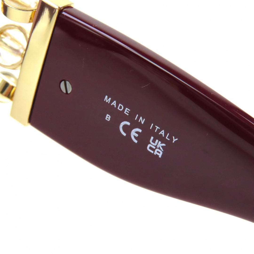 Excellent CHANEL sunglasses COCO Mark Oval Shape Eyewear Burgundy Gold Women 5544-A