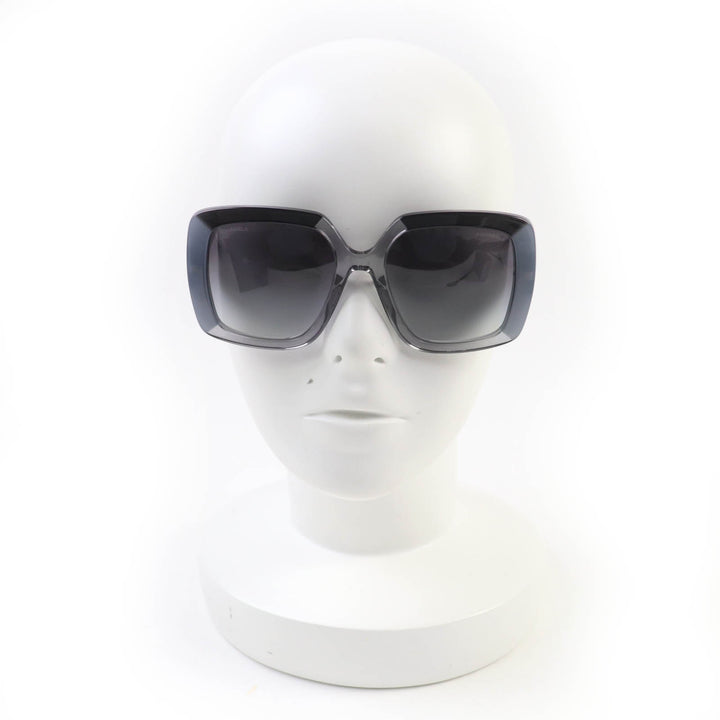 Excellent CHANEL sunglasses COCO Mark Eyewear Gray Black Clear Gray Women 71685A