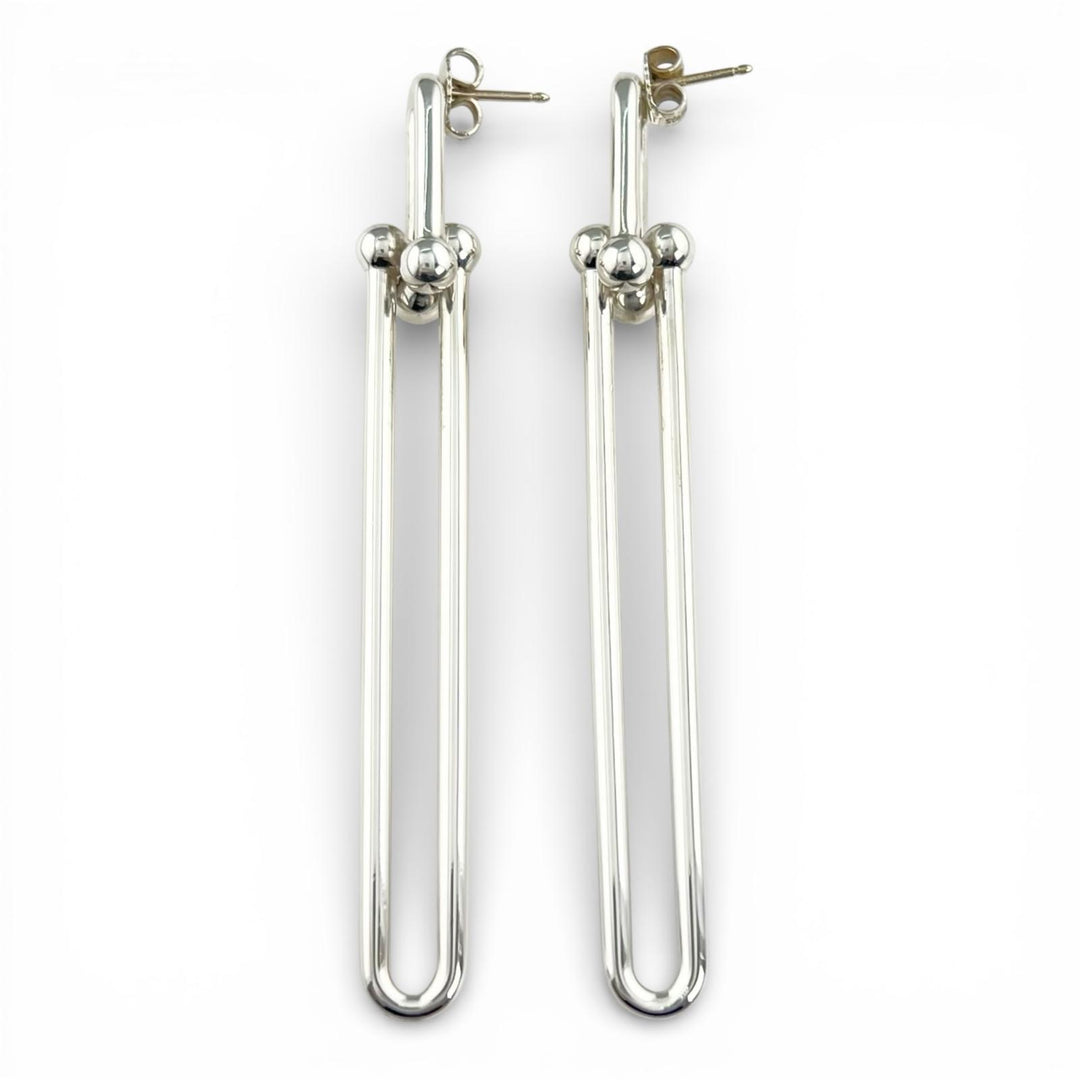 Great TIFFANY&Co. Pierce Hardware double long link Silver AG925 Women