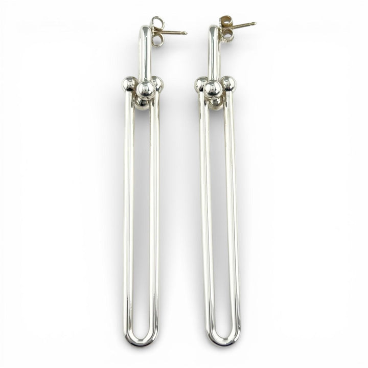 Great TIFFANY&Co. Pierce Hardware double long link Silver AG925 Women