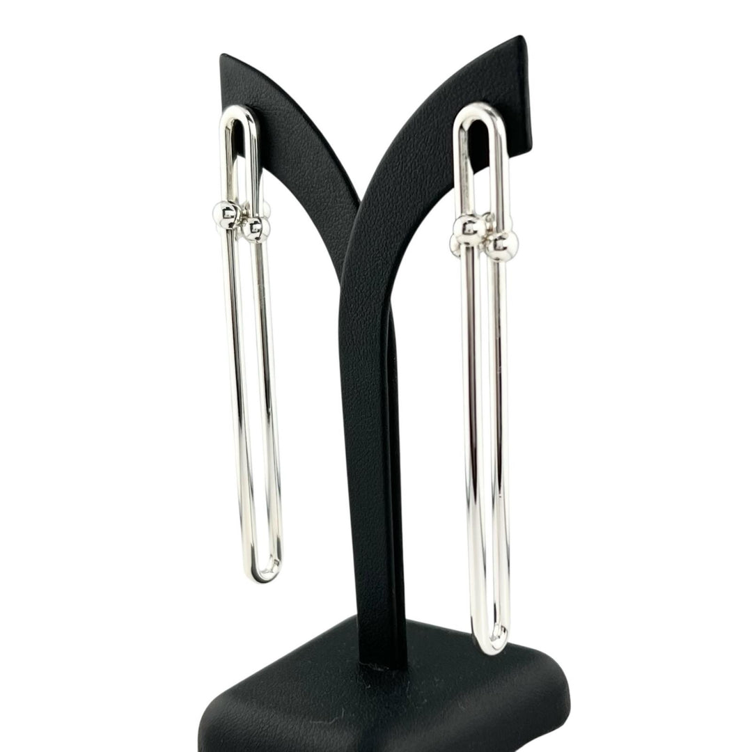 Great TIFFANY&Co. Pierce Hardware double long link Silver AG925 Women