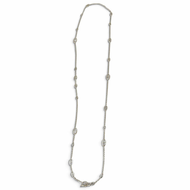 Great HERMES Necklace Chaine d'Ancre Farandole Long Silver AG925 mens