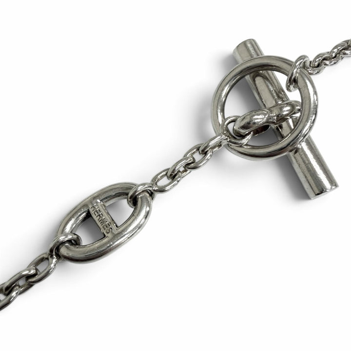 Great HERMES Necklace Chaine d'Ancre Farandole Long Silver AG925 mens