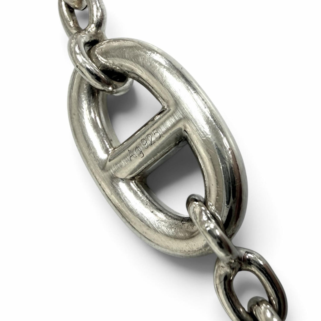Great HERMES Necklace Chaine d'Ancre Farandole Long Silver AG925 mens