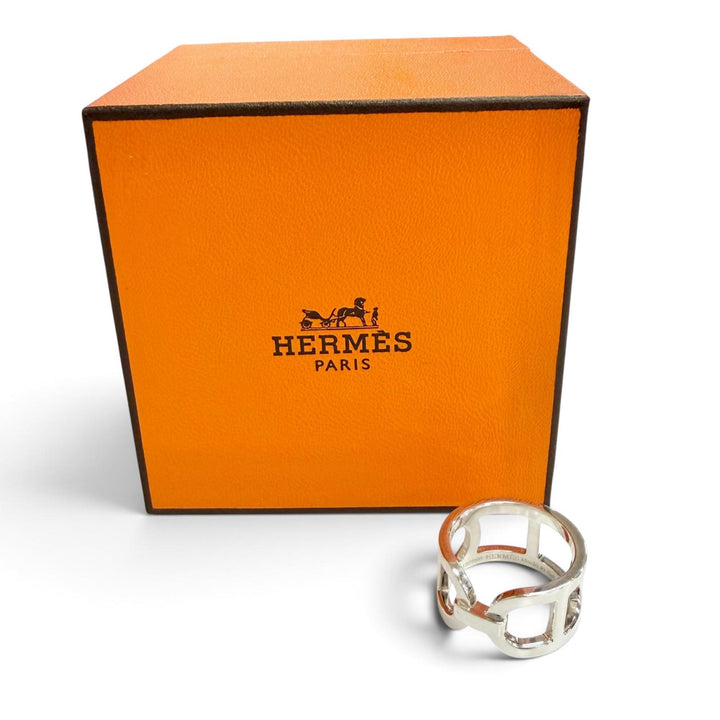 Great HERMES Ring ring Everchaine d'Ancre Ring Silver AG925 Women 50