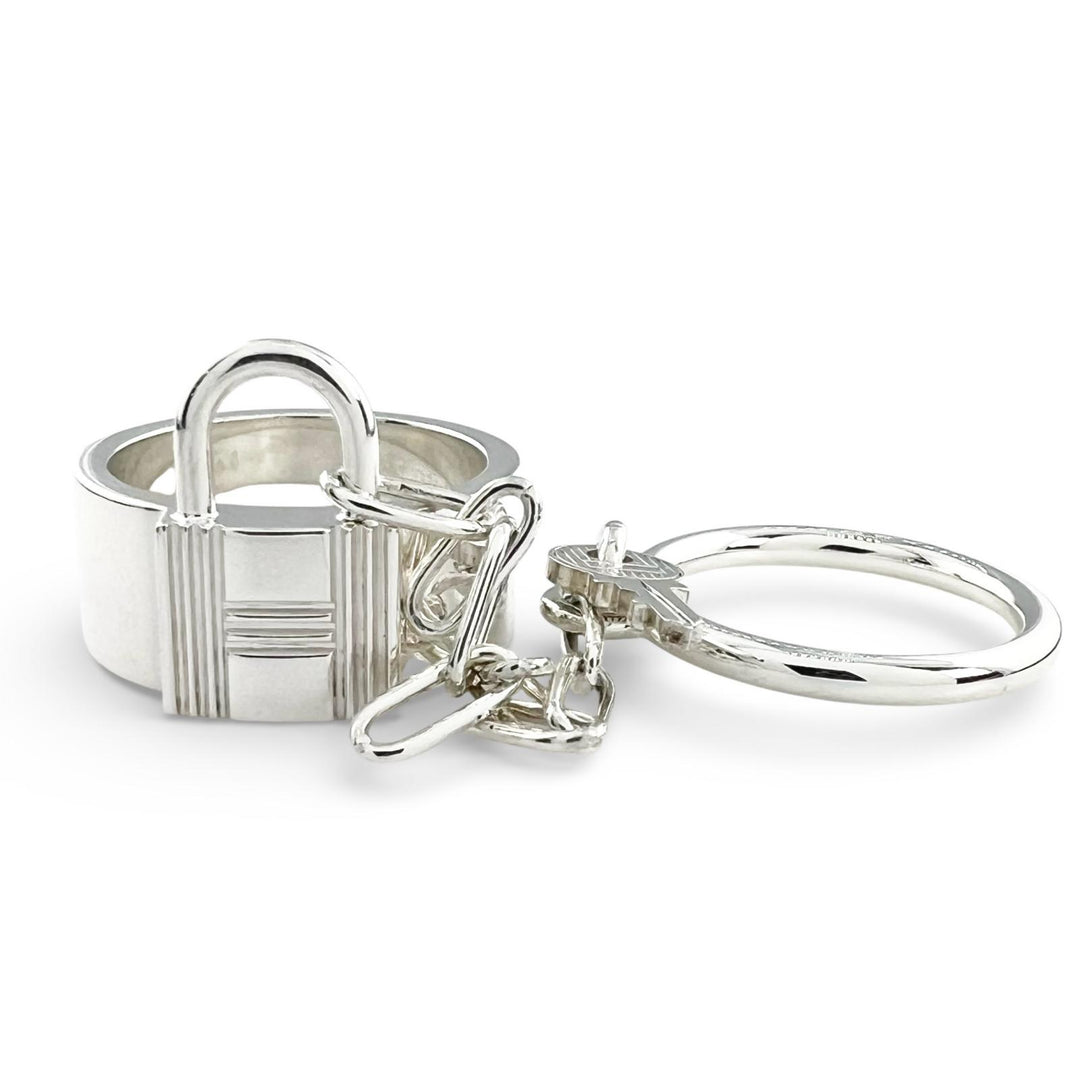 Great HERMES Ring Alpha Kelly Double Ring Silver AG925 Women