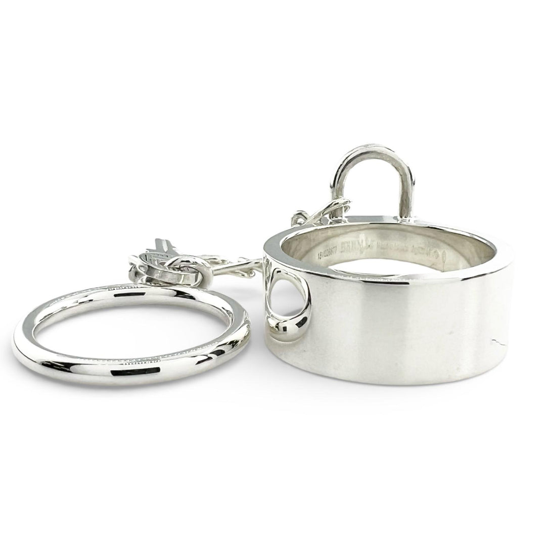 Great HERMES Ring Alpha Kelly Double Ring Silver AG925 Women