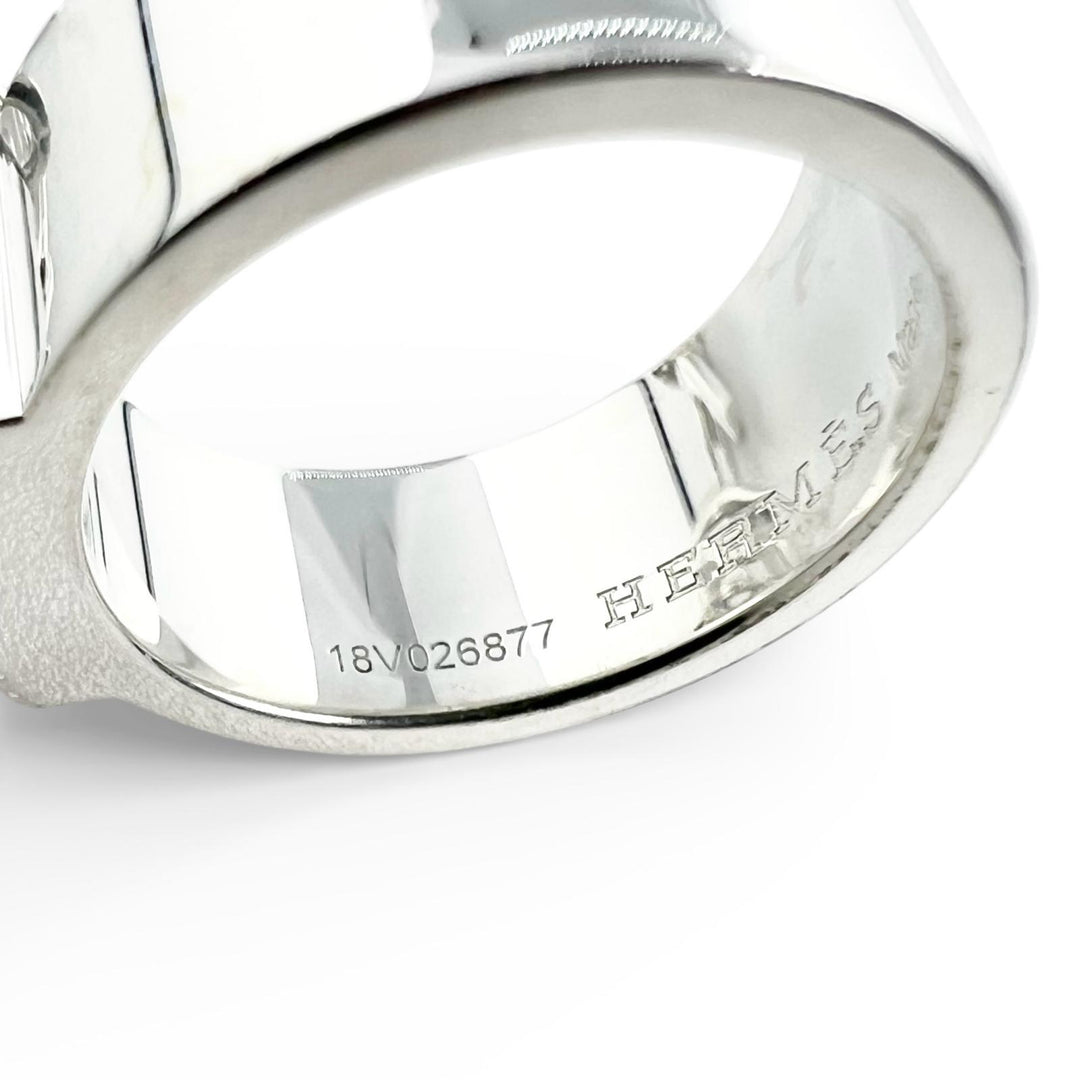 Great HERMES Ring Alpha Kelly Double Ring Silver AG925 Women