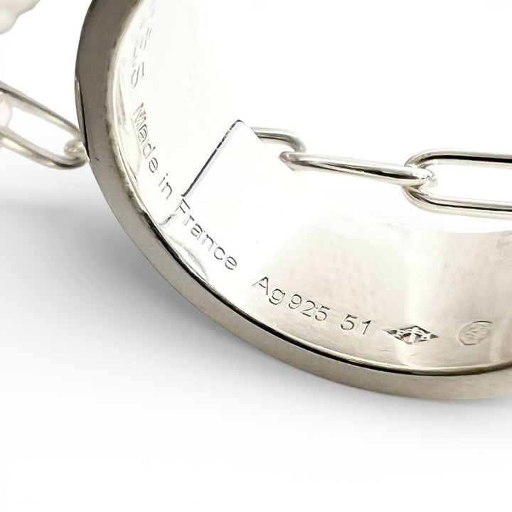 Great HERMES Ring Alpha Kelly Double Ring Silver AG925 Women