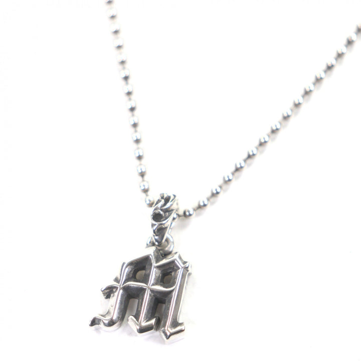 Great CHROME HEARTS Necklace Alphabet Charm M Ball Chain Silver 925 mens