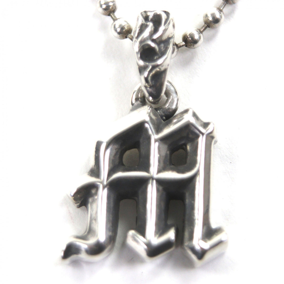 Great CHROME HEARTS Necklace Alphabet Charm M Ball Chain Silver 925 mens