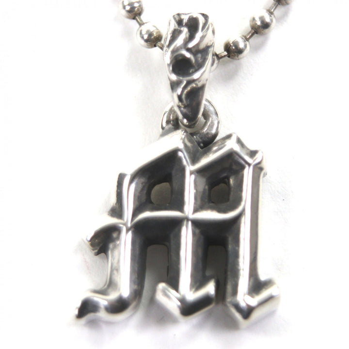 Great CHROME HEARTS Necklace Alphabet Charm M Ball Chain Silver 925 mens