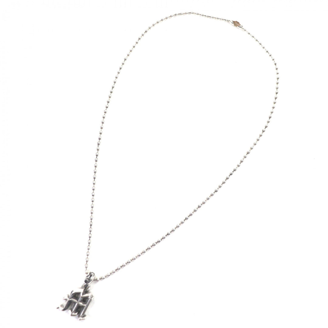 Great CHROME HEARTS Necklace Alphabet Charm M Ball Chain Silver 925 mens