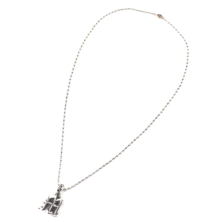 Great CHROME HEARTS Necklace Alphabet Charm M Ball Chain Silver 925 mens