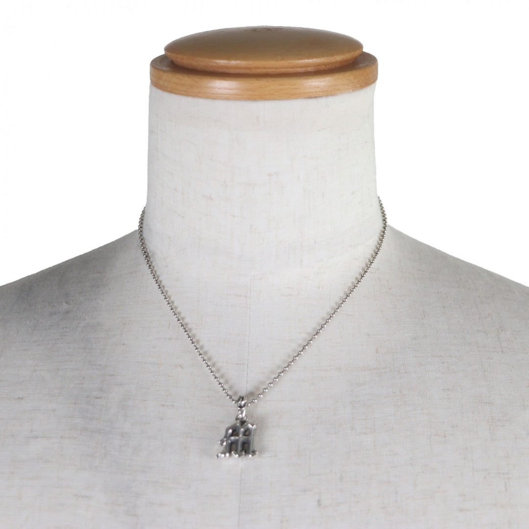 Great CHROME HEARTS Necklace Alphabet Charm M Ball Chain Silver 925 mens