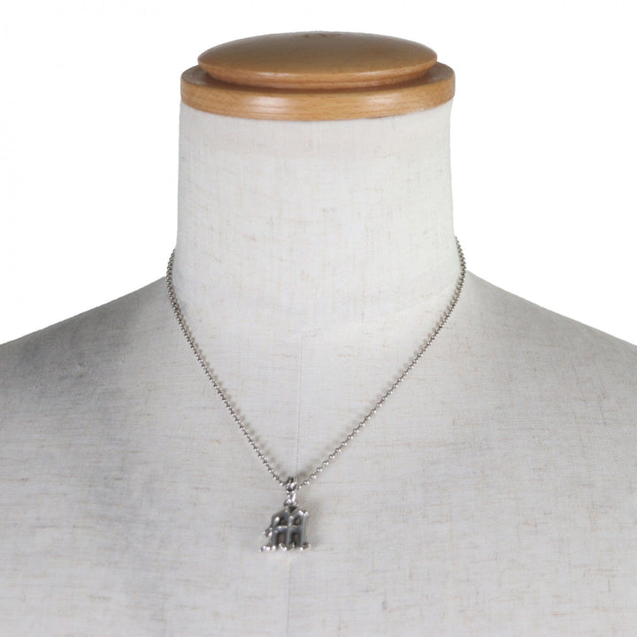 Great CHROME HEARTS Necklace Alphabet Charm M Ball Chain Silver 925 mens