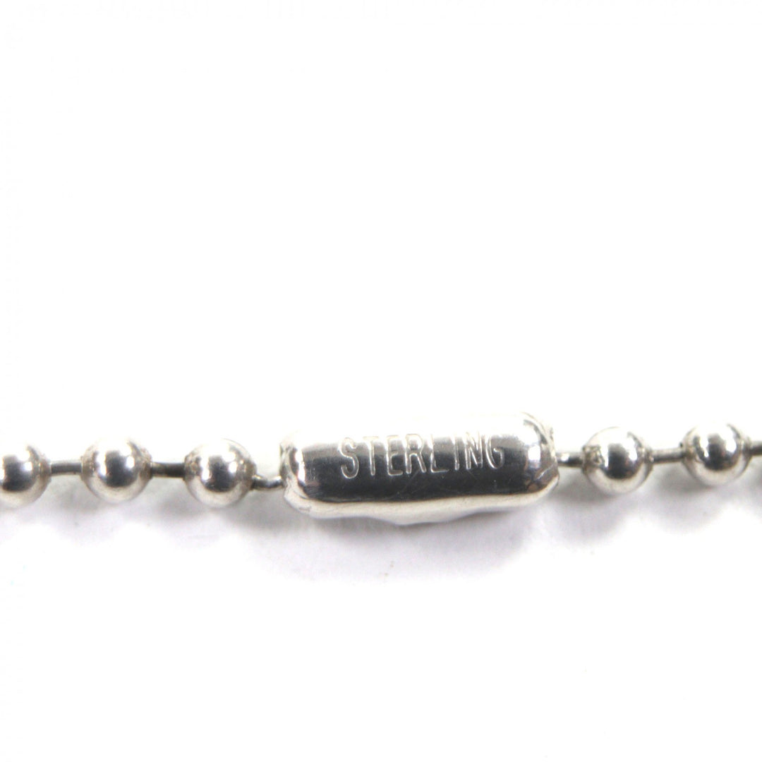 Great CHROME HEARTS Necklace Alphabet Charm M Ball Chain Silver 925 mens
