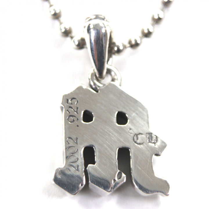 Great CHROME HEARTS Necklace Alphabet Charm M Ball Chain Silver 925 mens