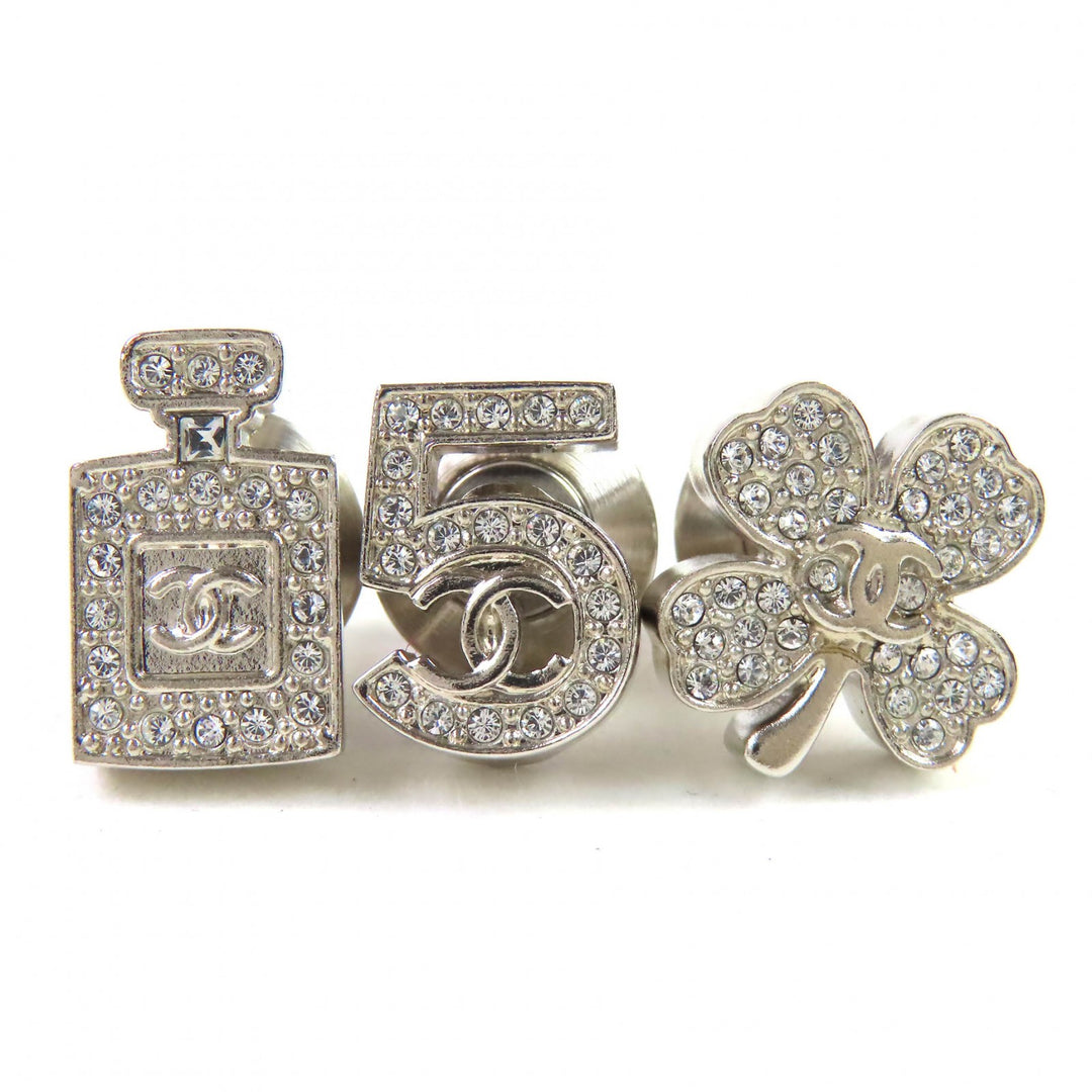 美品 CHANEL ブローチ ココマーク アイコン ラインストーン No.5 クローバー ボトル ピンバッジ A22P