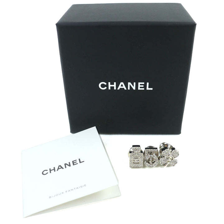 美品 CHANEL ブローチ ココマーク アイコン ラインストーン No.5 クローバー ボトル ピンバッジ A22P