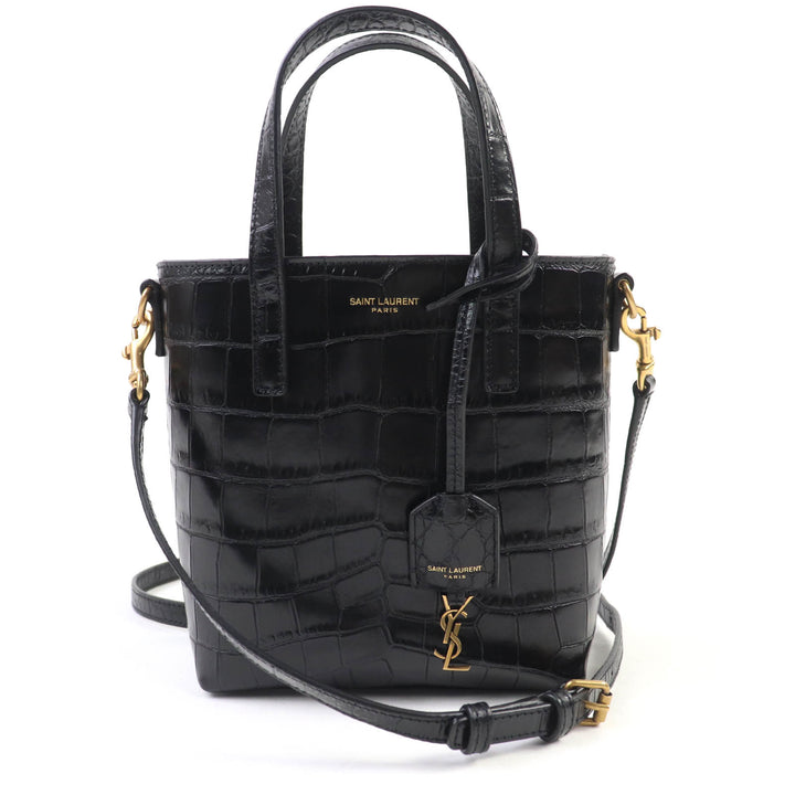 Excellent SAINT LAURENT PARIS Shoulder Bag Mini Toy Shopping Croco-embossed