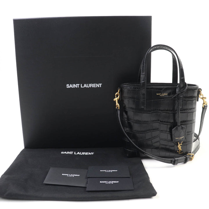 Excellent SAINT LAURENT PARIS Shoulder Bag Mini Toy Shopping Croco-embossed