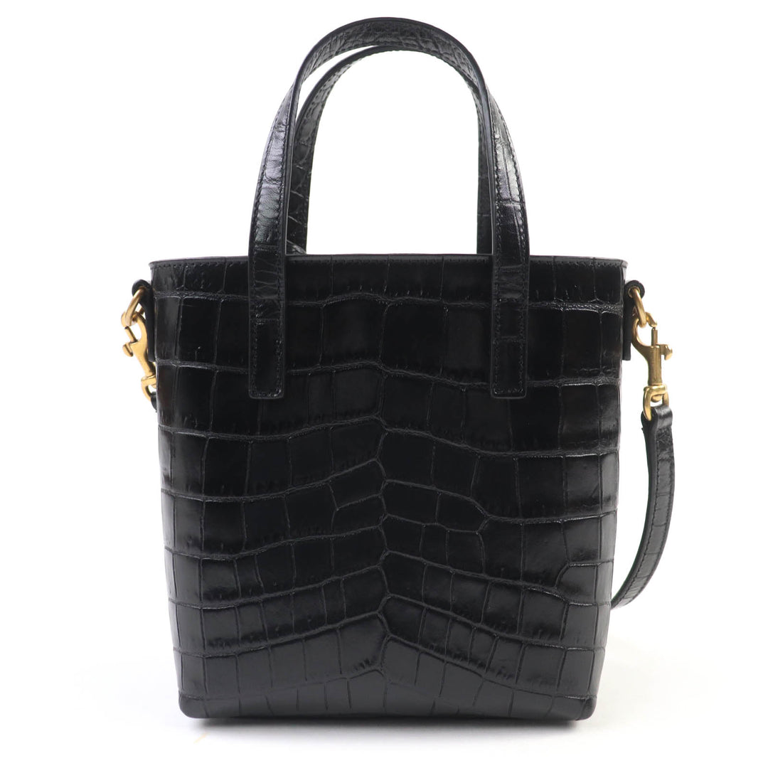 Excellent SAINT LAURENT PARIS Shoulder Bag Mini Toy Shopping Croco-embossed