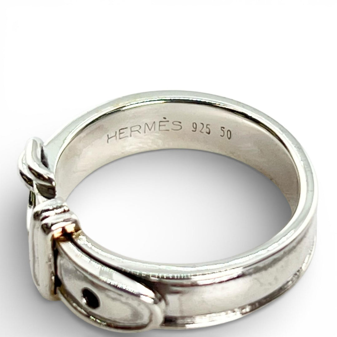 Excellent HERMES Ring Santur Ring Silver SV925 Women 50