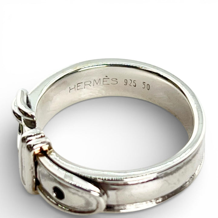 Excellent HERMES Ring Santur Ring Silver SV925 Women 50