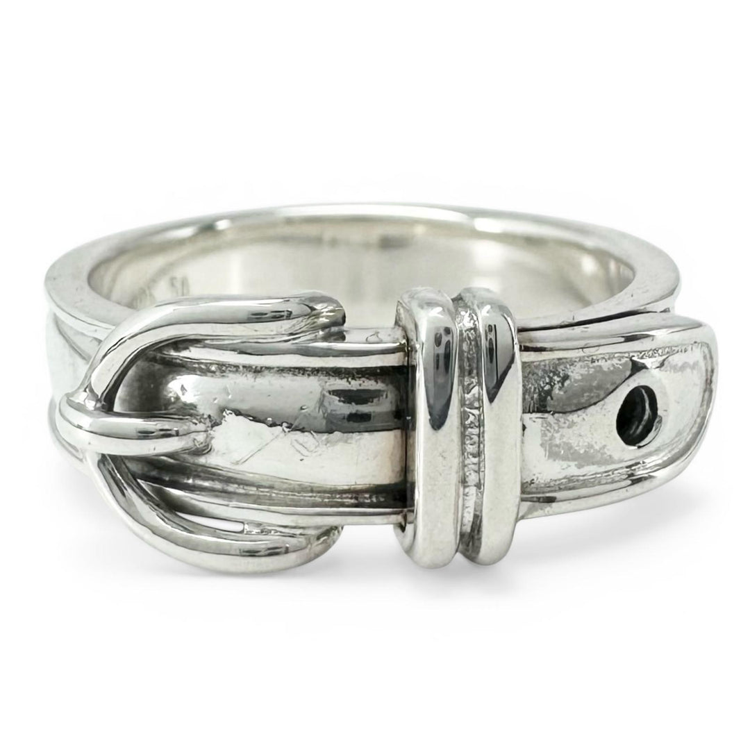 Excellent HERMES Ring Santur Ring Silver SV925 Women 50