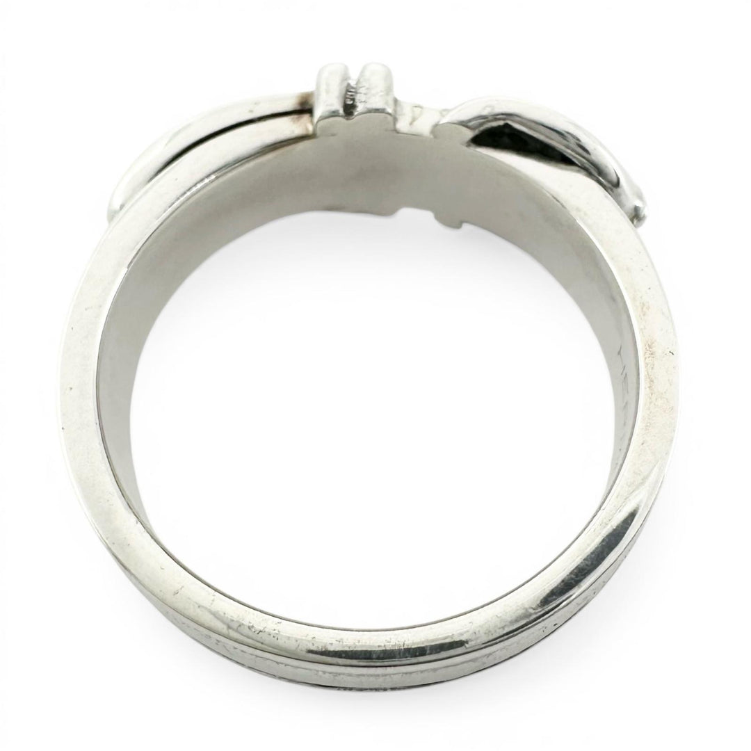 Excellent HERMES Ring Santur Ring Silver SV925 Women 50