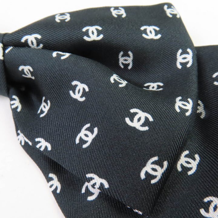 新品 CHANEL ヘアアクセサリー リボン バレッタ ブラック シルク レディース 25P