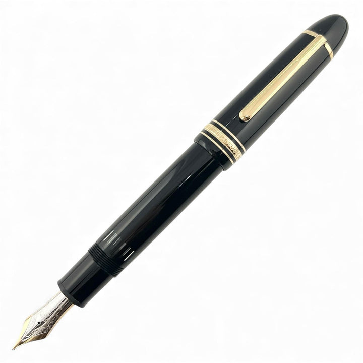 Great MONTBLANC fountain pen Meisterstück 149 white star Black gold 14K mens
