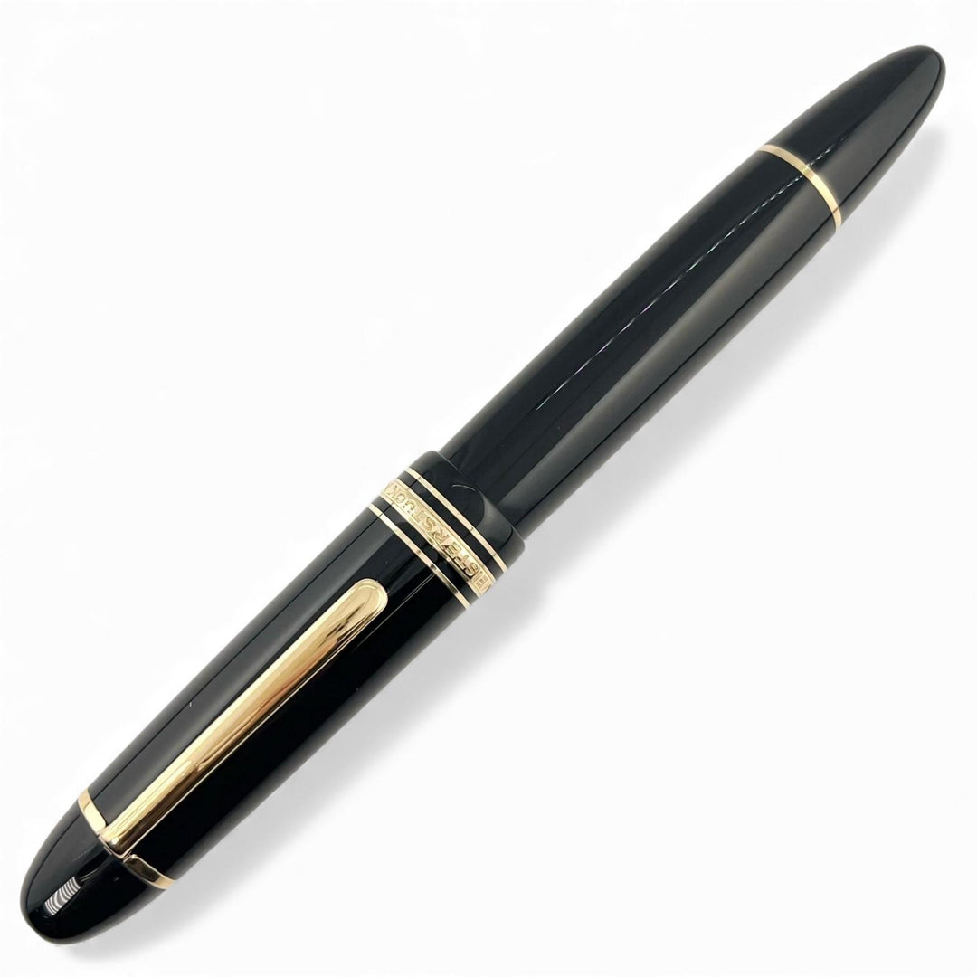 Great MONTBLANC fountain pen Meisterstück 149 white star Black gold 14K mens