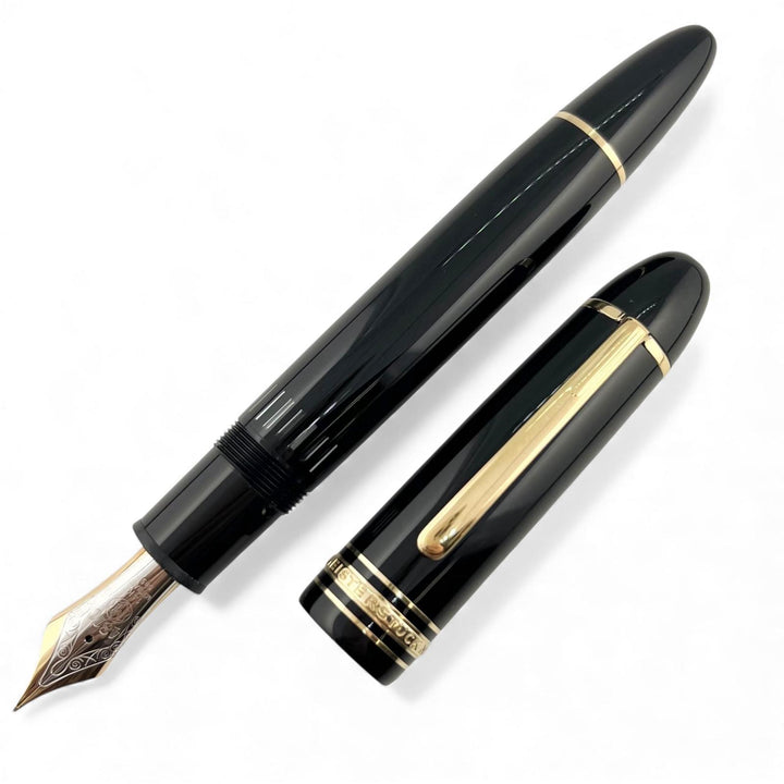 Great MONTBLANC fountain pen Meisterstück 149 white star Black gold 14K mens