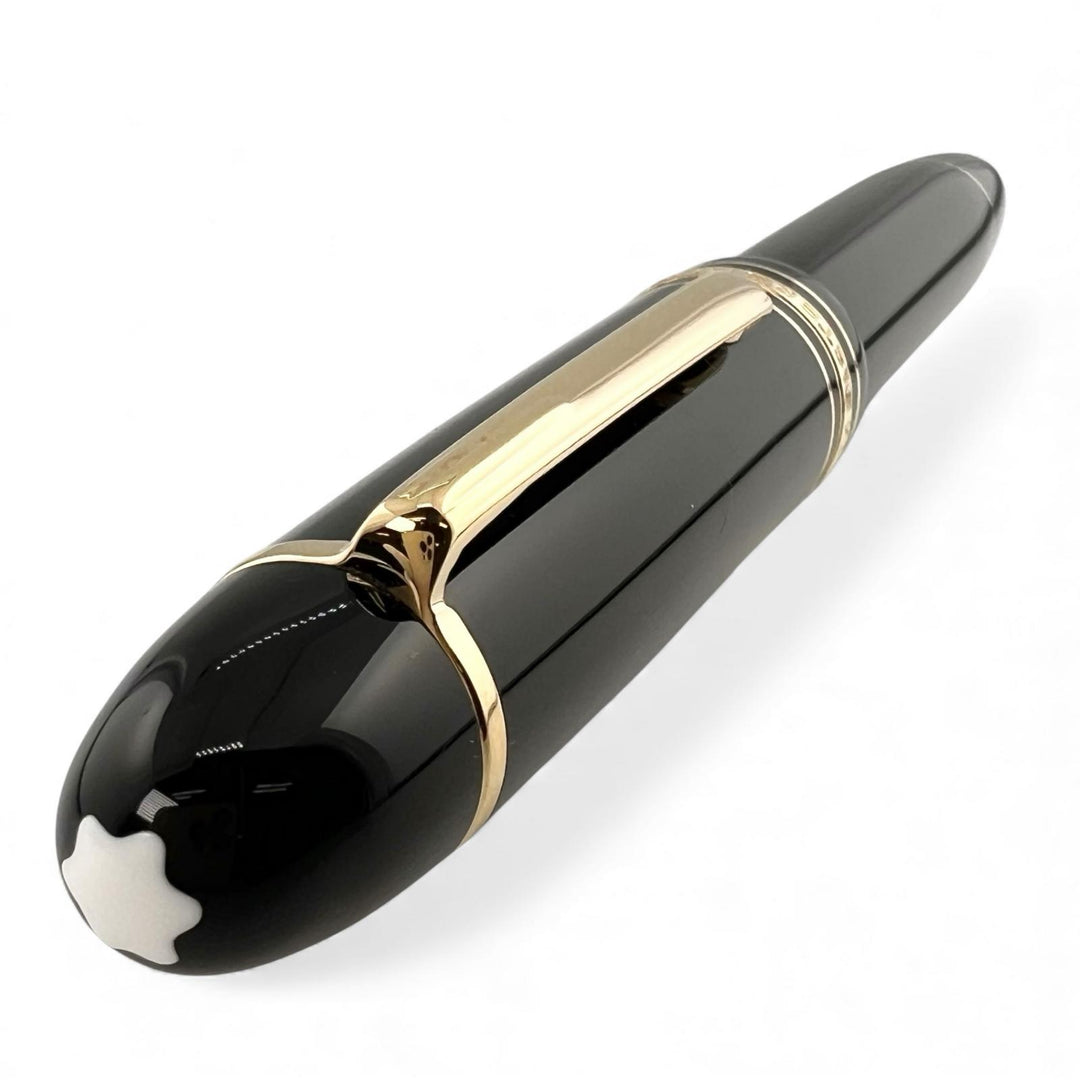 Great MONTBLANC fountain pen Meisterstück 149 white star Black gold 14K mens