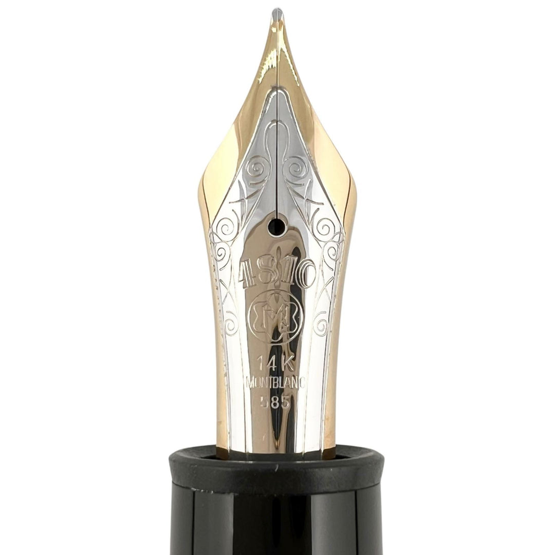 Great MONTBLANC fountain pen Meisterstück 149 white star Black gold 14K mens