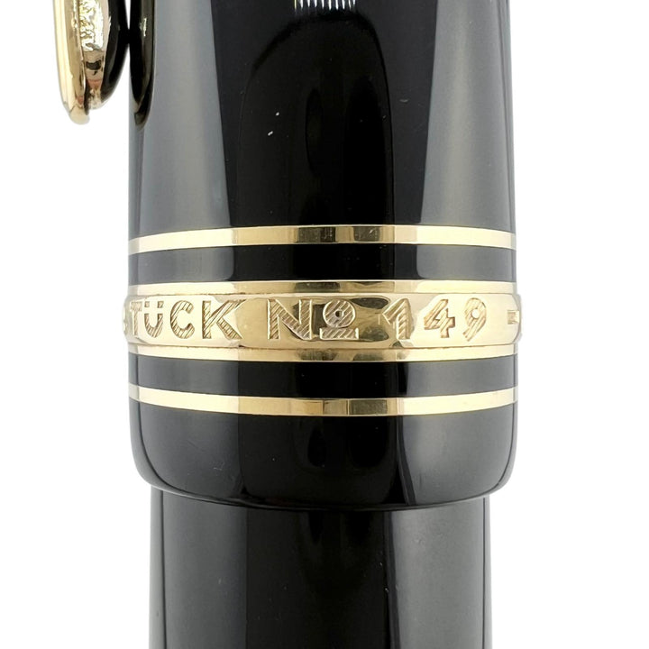 Great MONTBLANC fountain pen Meisterstück 149 white star Black gold 14K mens