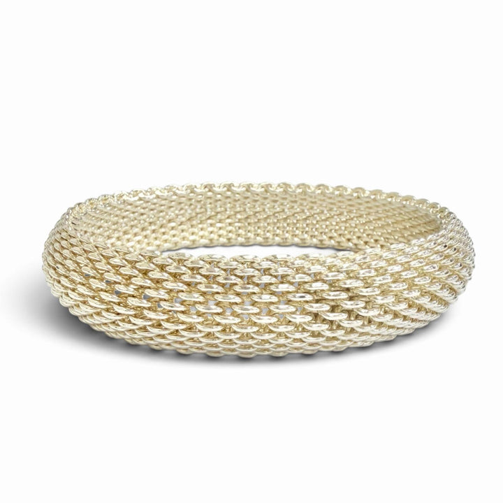 Excellent TIFFANY&Co. Somerset Mesh Bangle Bracelet Accessory Silver 925 Women