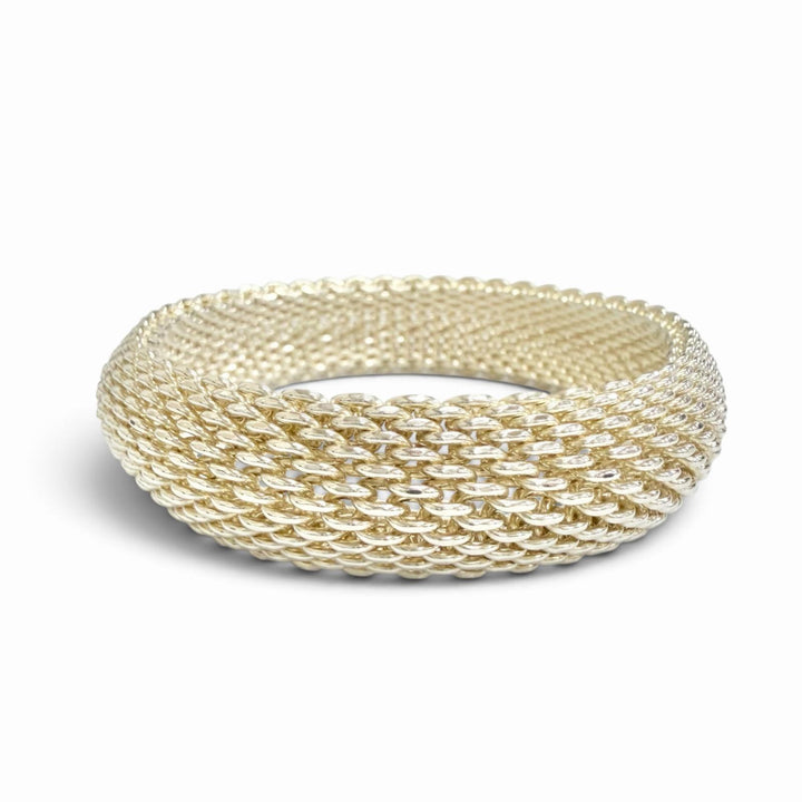 Excellent TIFFANY&Co. Somerset Mesh Bangle Bracelet Accessory Silver 925 Women