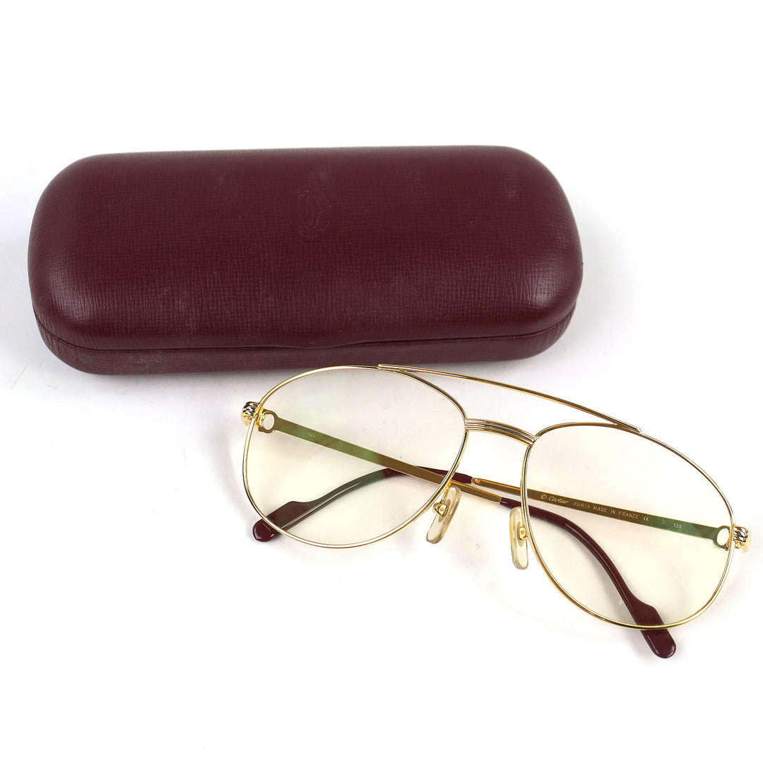 Great Cartier Glasses Trinity Two Bridges gold mens