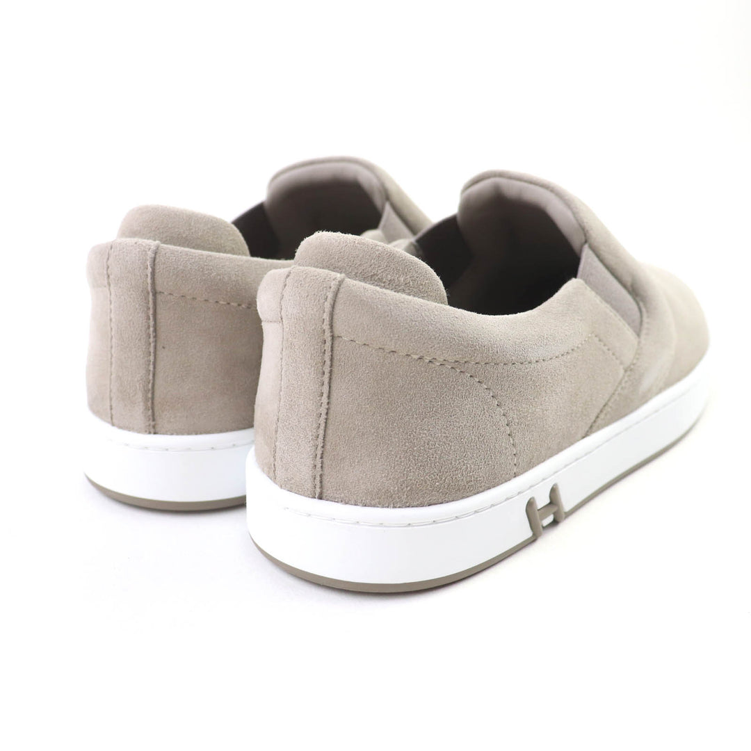 Excellent HERMES Slip-on Kiddy H design suede leather gray Suede leather Women