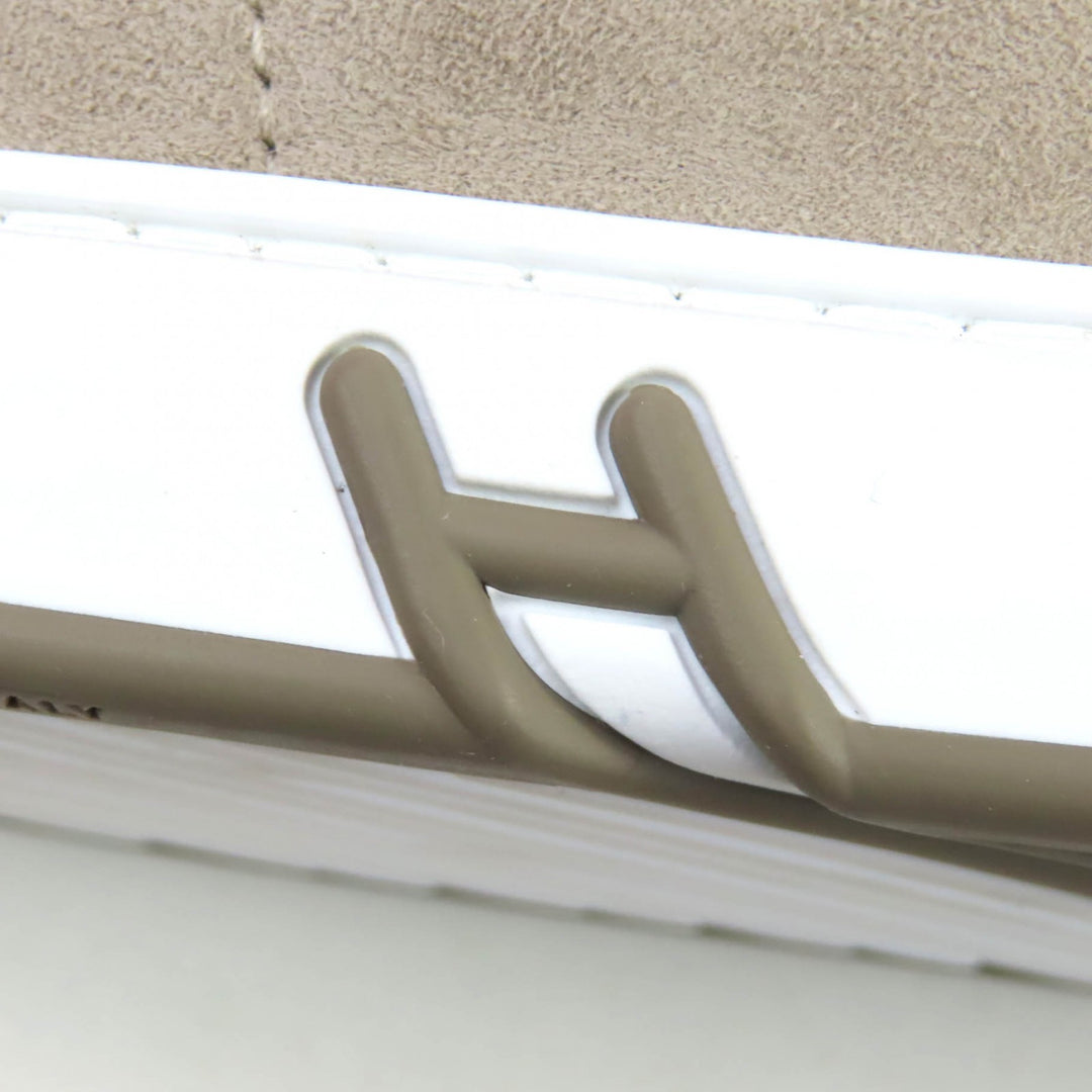 HERMES スリッポン キディ Hデザイン スエードレザー グレー スエードレザー レディース 37
