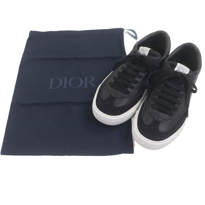 Great DIOR Low cut sneakers cd diamond black leather mens 39 B101