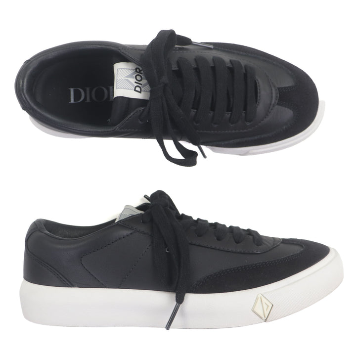 Great DIOR Low cut sneakers cd diamond black leather mens 39 B101
