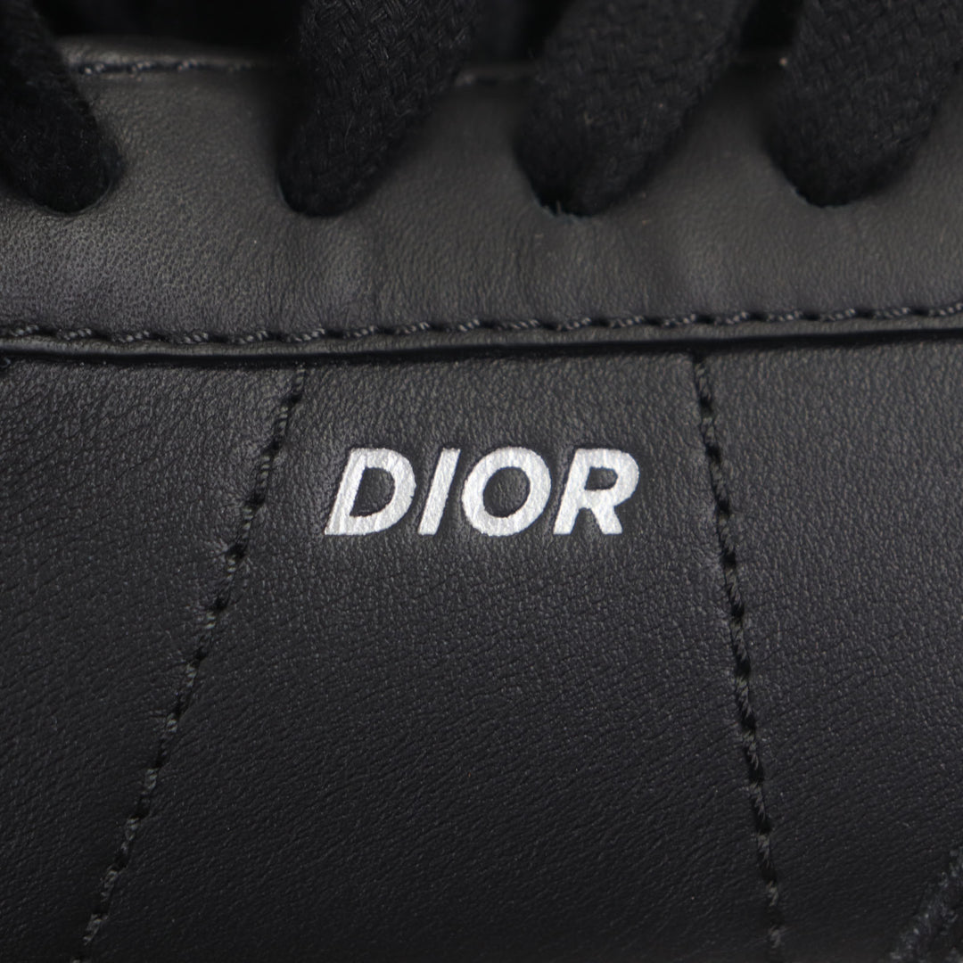Great DIOR Low cut sneakers cd diamond black leather mens 39 B101