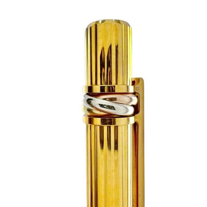 Great Cartier Ballpoint pen Striped Pattern gold mens